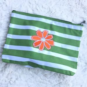 Thirty-One Zippered Pouch in Cabana Stripe